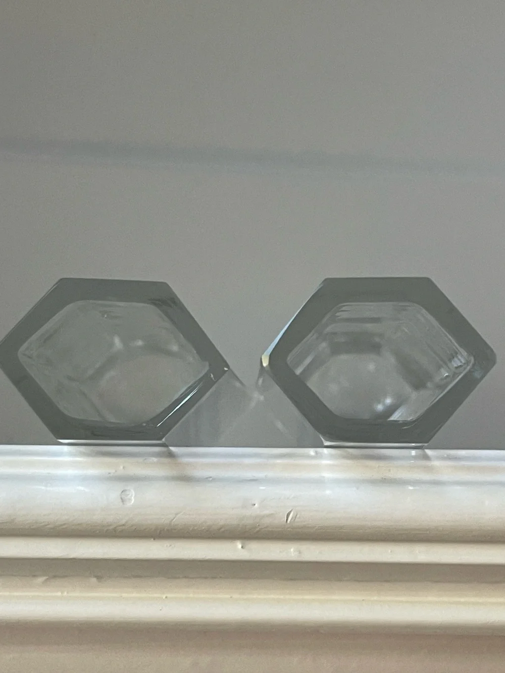 Vintage Signed Ceska Crystal Bud Vases 7.75” Matching Pair Set of 2